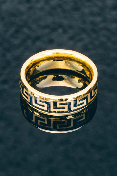 versace rose gold ring|versace gold ring for men.